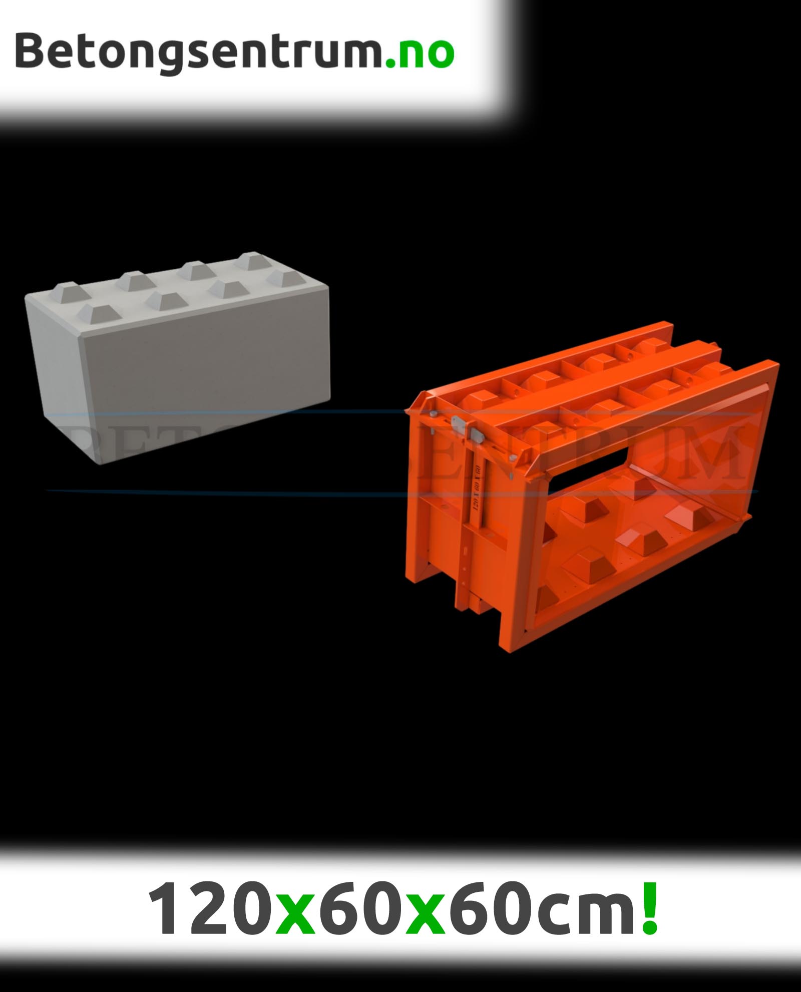 Støpeform 120x60x60cm