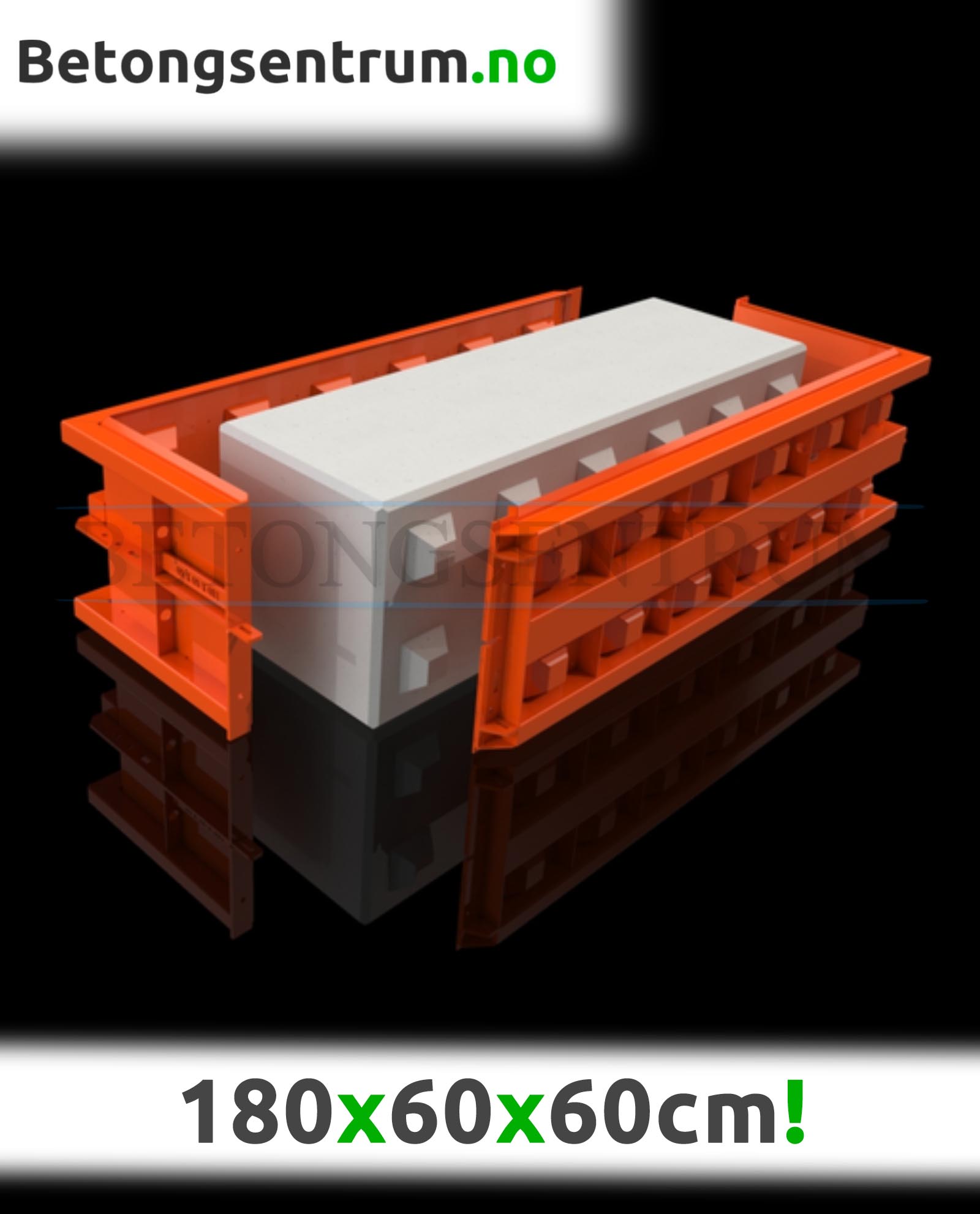 Støpeform 180x60x60cm