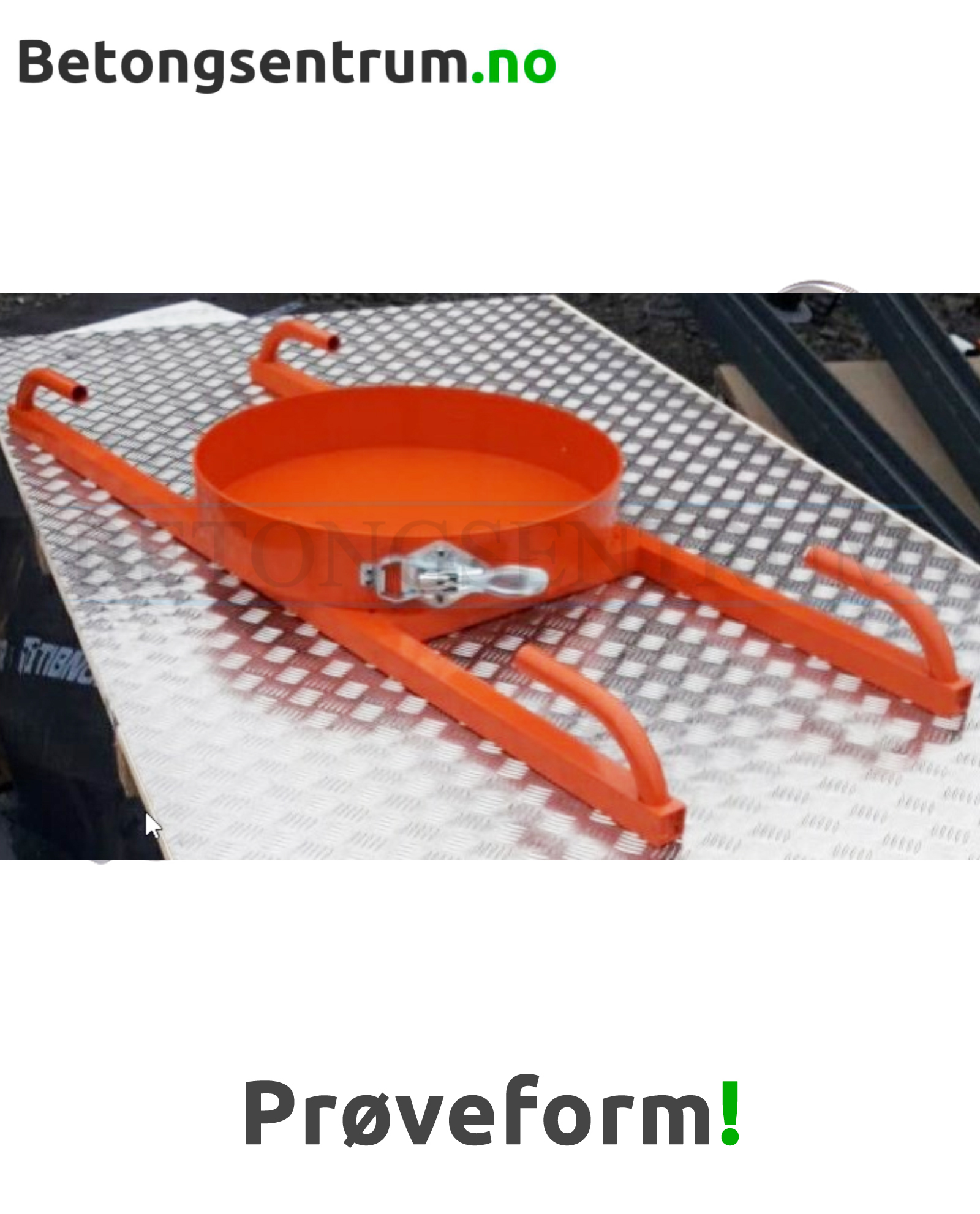 Prøveform for sprøytebetong