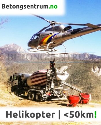 Betong med helikopter
