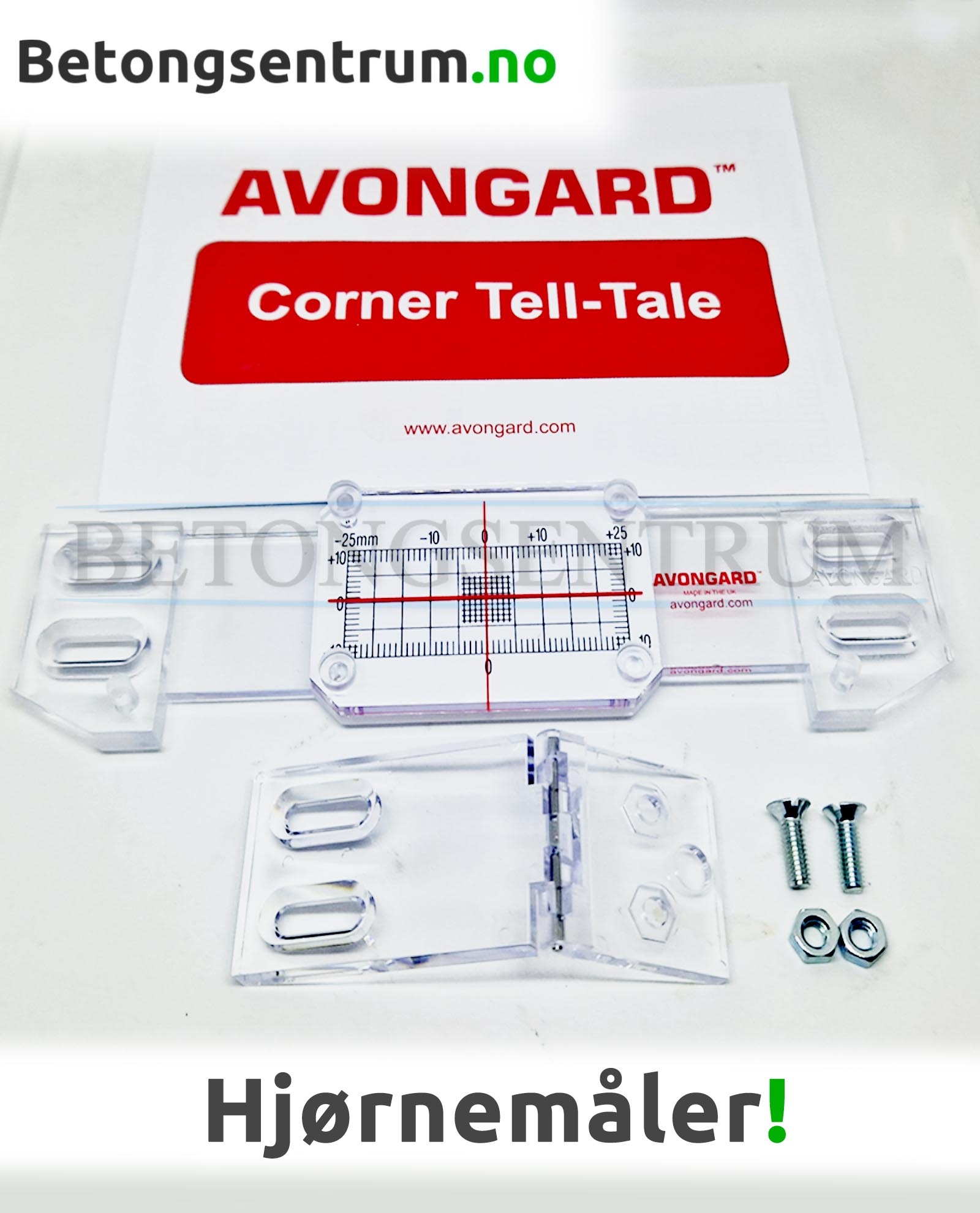 Hjørnemåler for rissutvikling