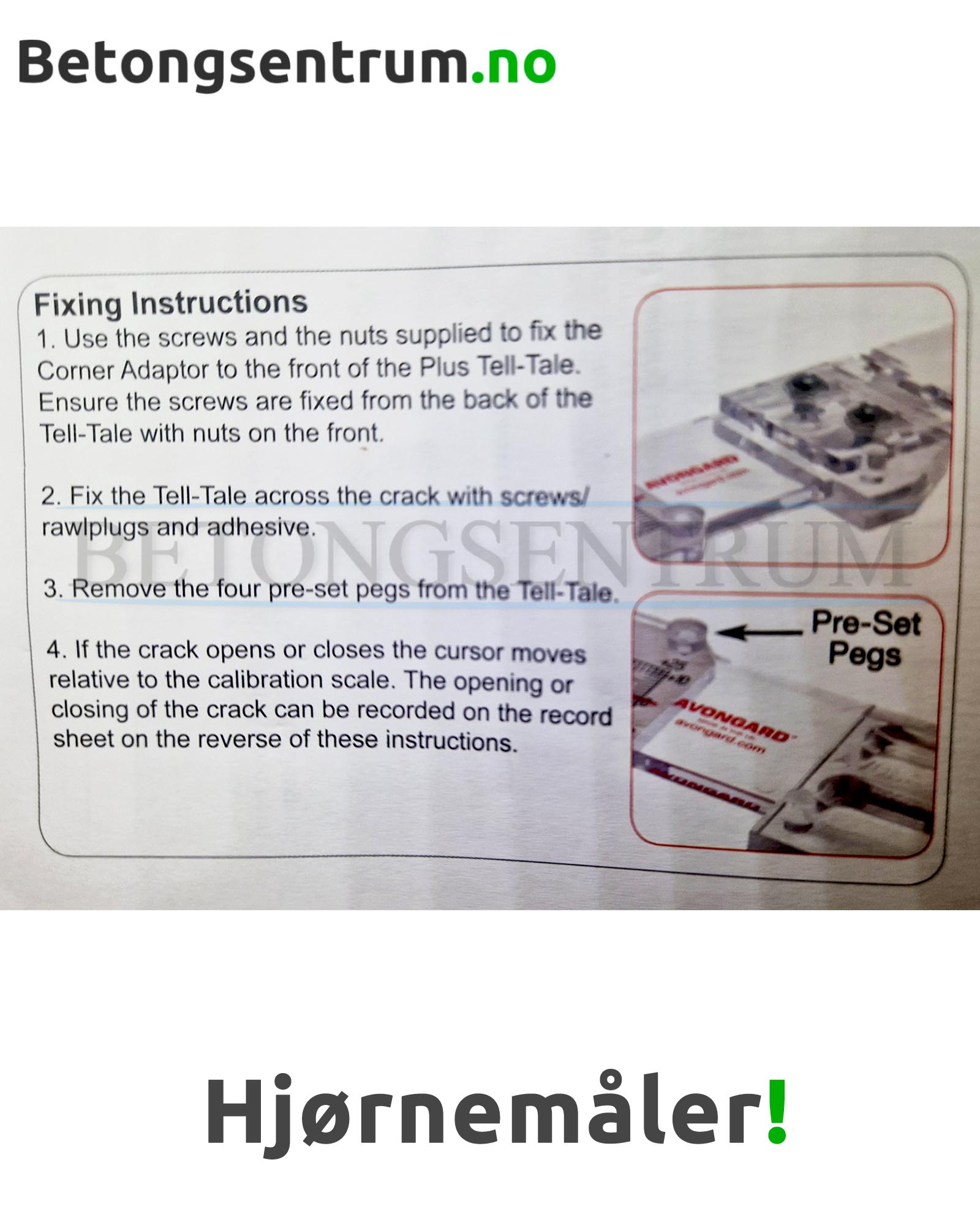 Hjørnemåler for rissutvikling