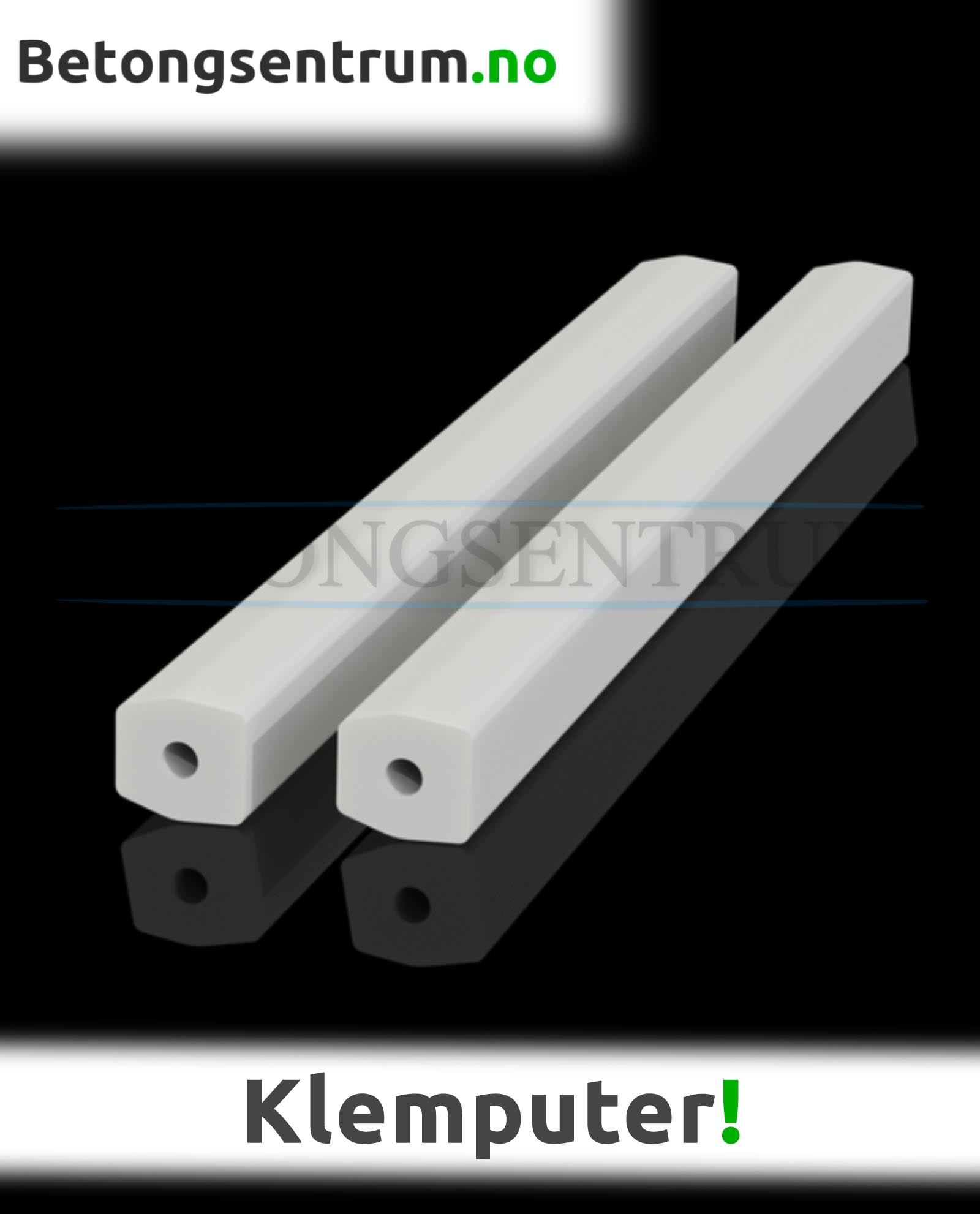 Gummiputer til betongklype