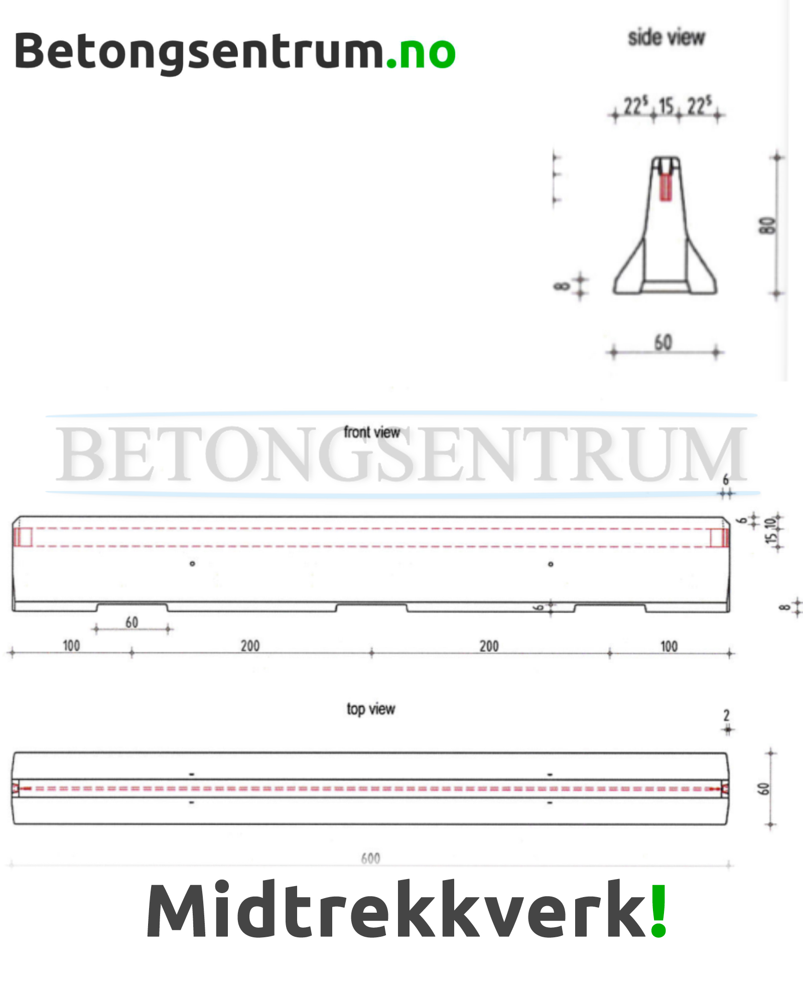 Midtrekkverk i betong