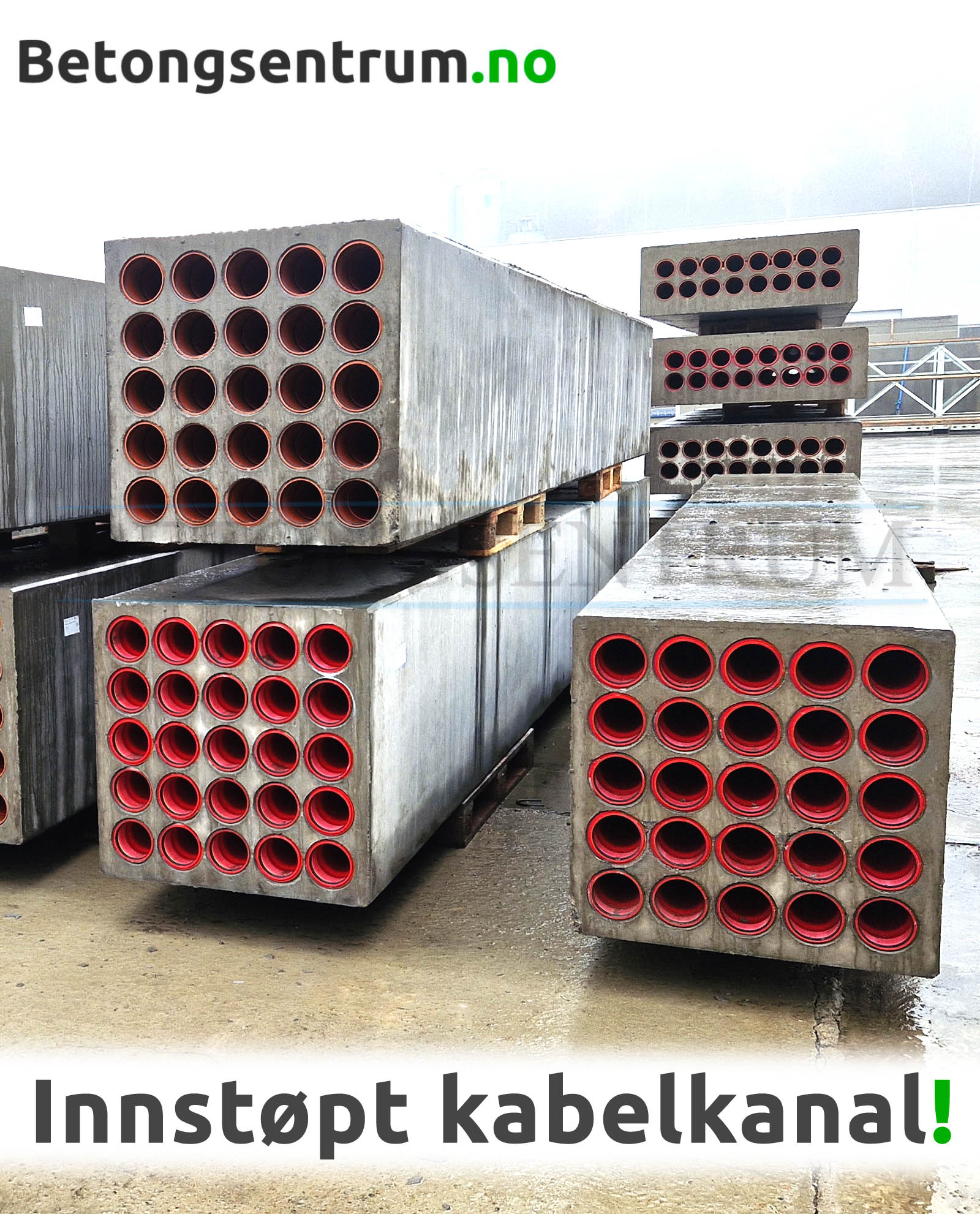 Innstøpt kabelkanal