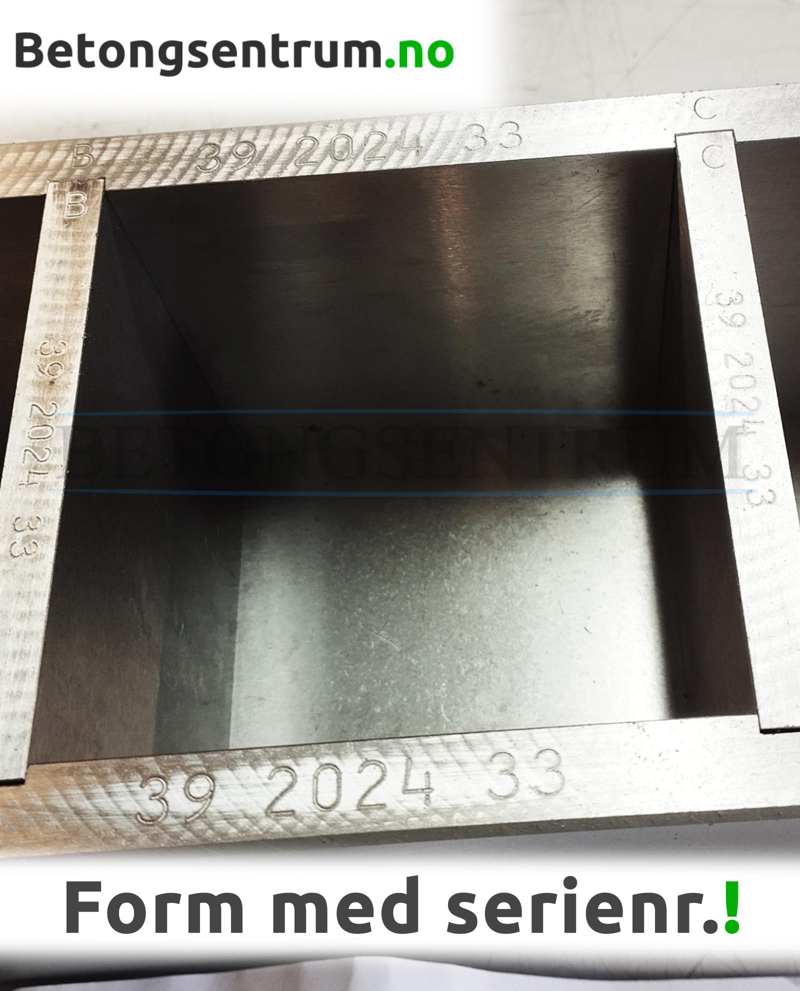 Prøveform med serienummer