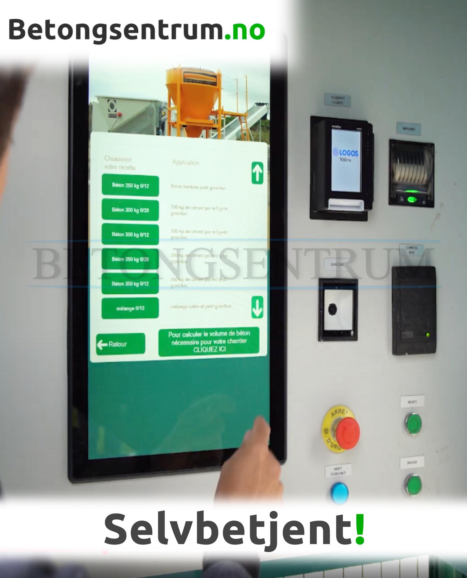 Selvbetjent betongstasjon